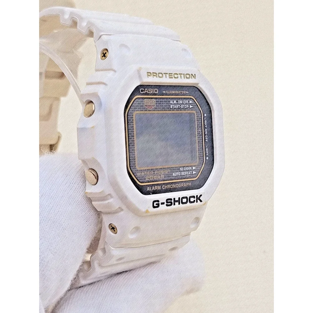 Casio G-Shock DW-5625B 25th Anniversary Mens Watch White Gold Resin Stainless